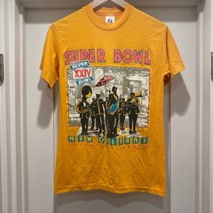 Vintage 80s Louisiana super bowl yellow t shirt